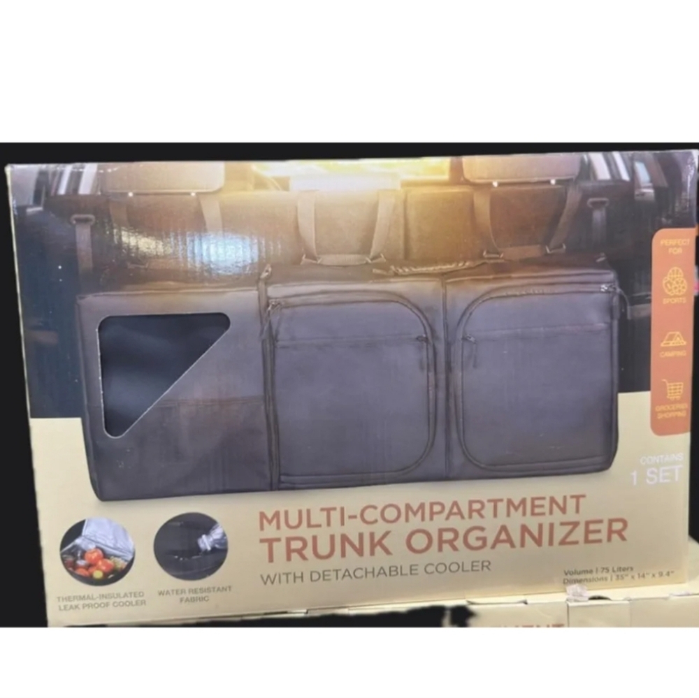 (Ew)Multi compartment trunk organizer with Detachable cooler